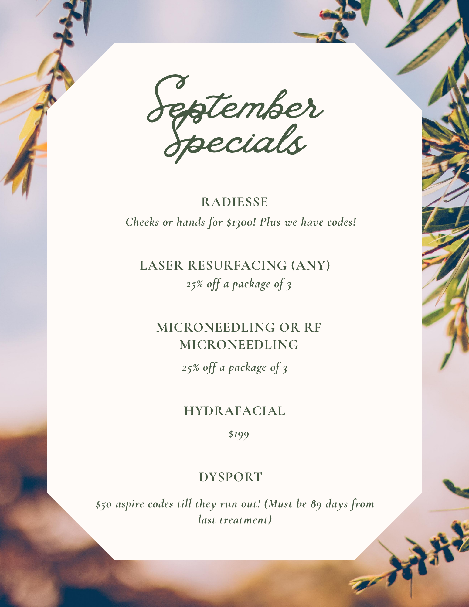 September Specials
