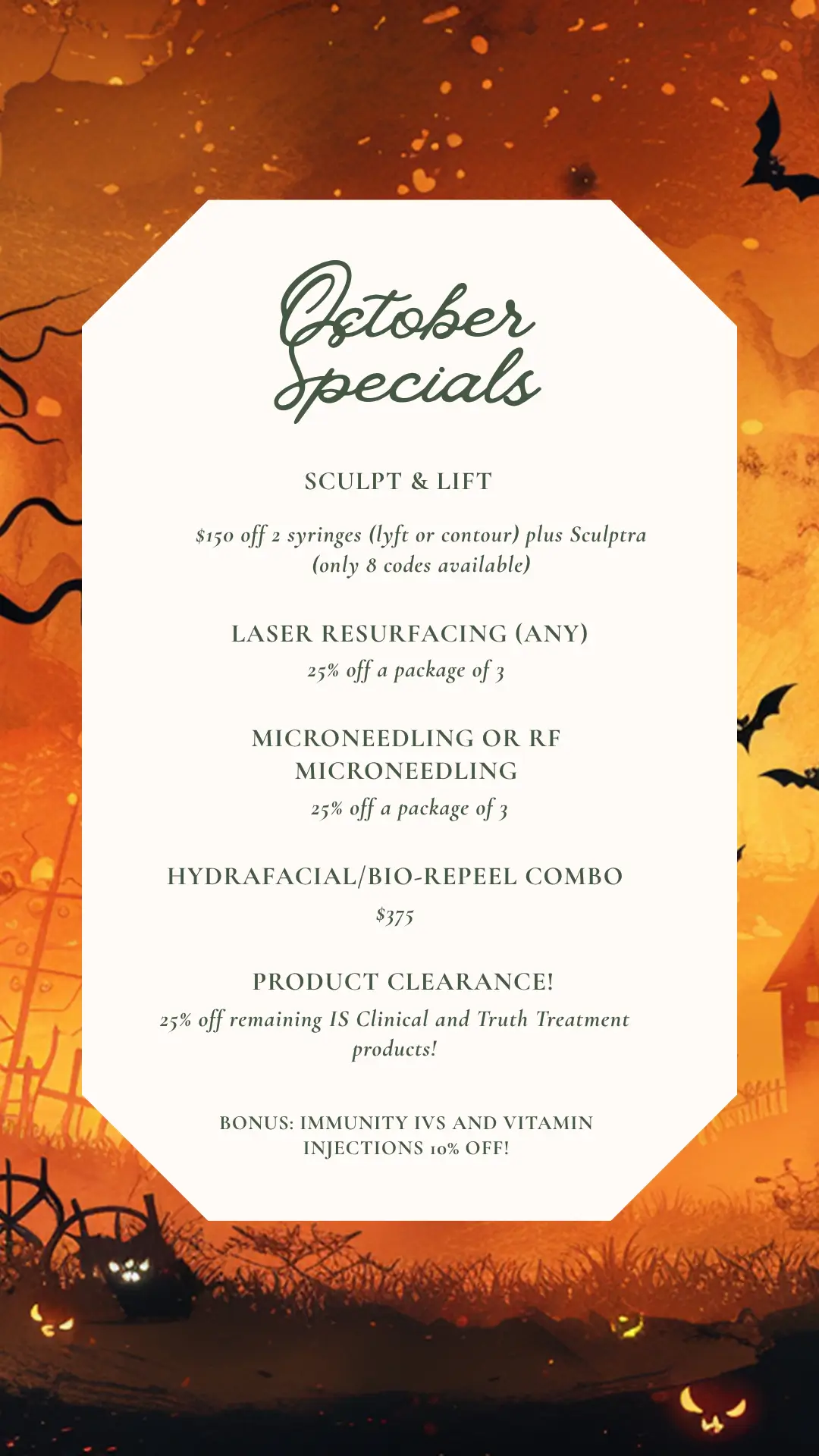 Vanished Aesthetics Monthly Specials